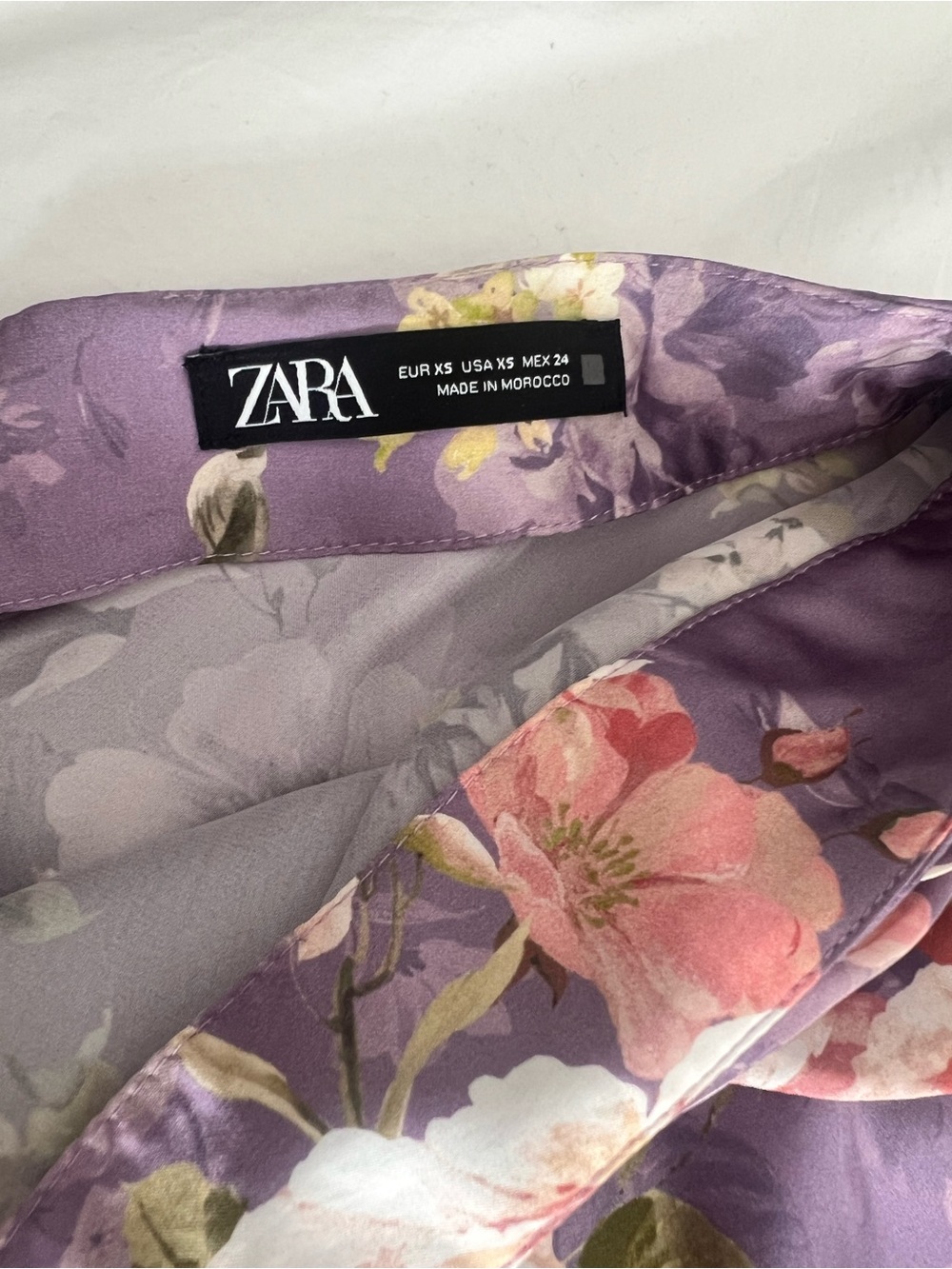 Zara Floral Satin Lavender Midi Skirt - Picture 8 of 8
